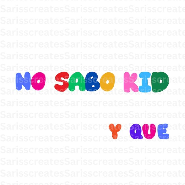 No sabo kid words list