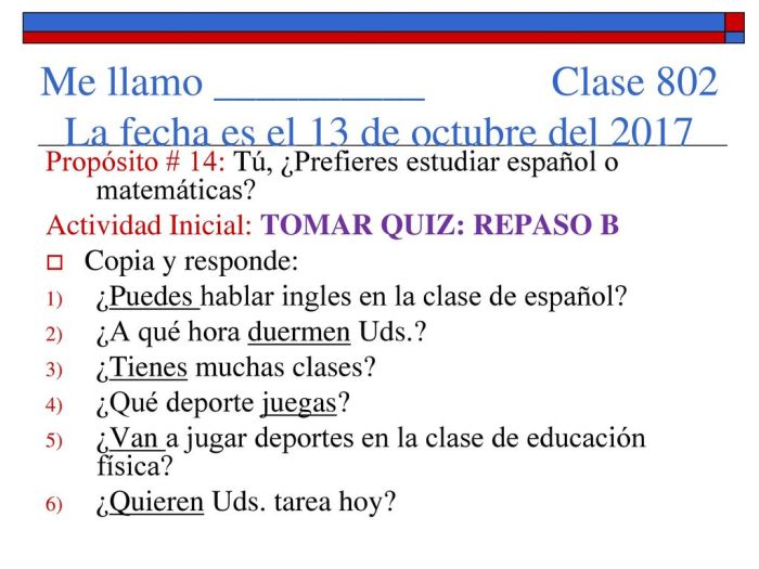 Repaso of a estudiar quiz