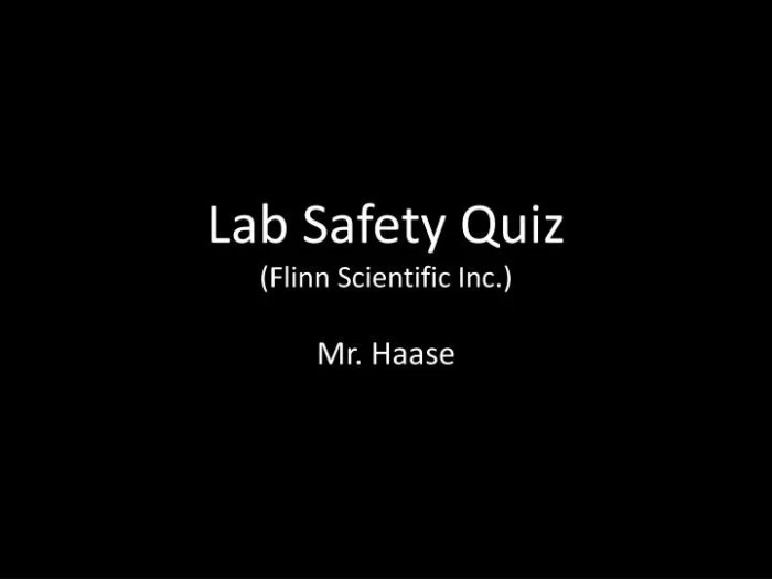 Flinn scientific lab safety quiz